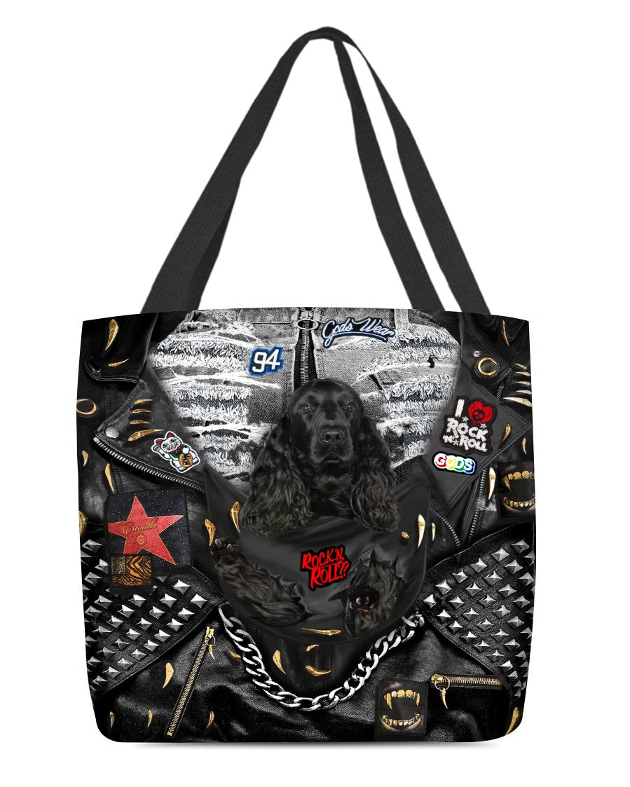 Black Cocker Spaniel-Rock Dog-Cloth Tote Bag