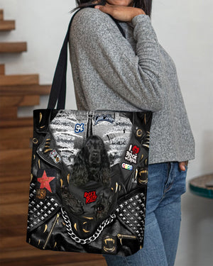 Black Cocker Spaniel-Rock Dog-Cloth Tote Bag