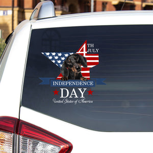 Black Dachshund-Independent Day2 Car Sticker