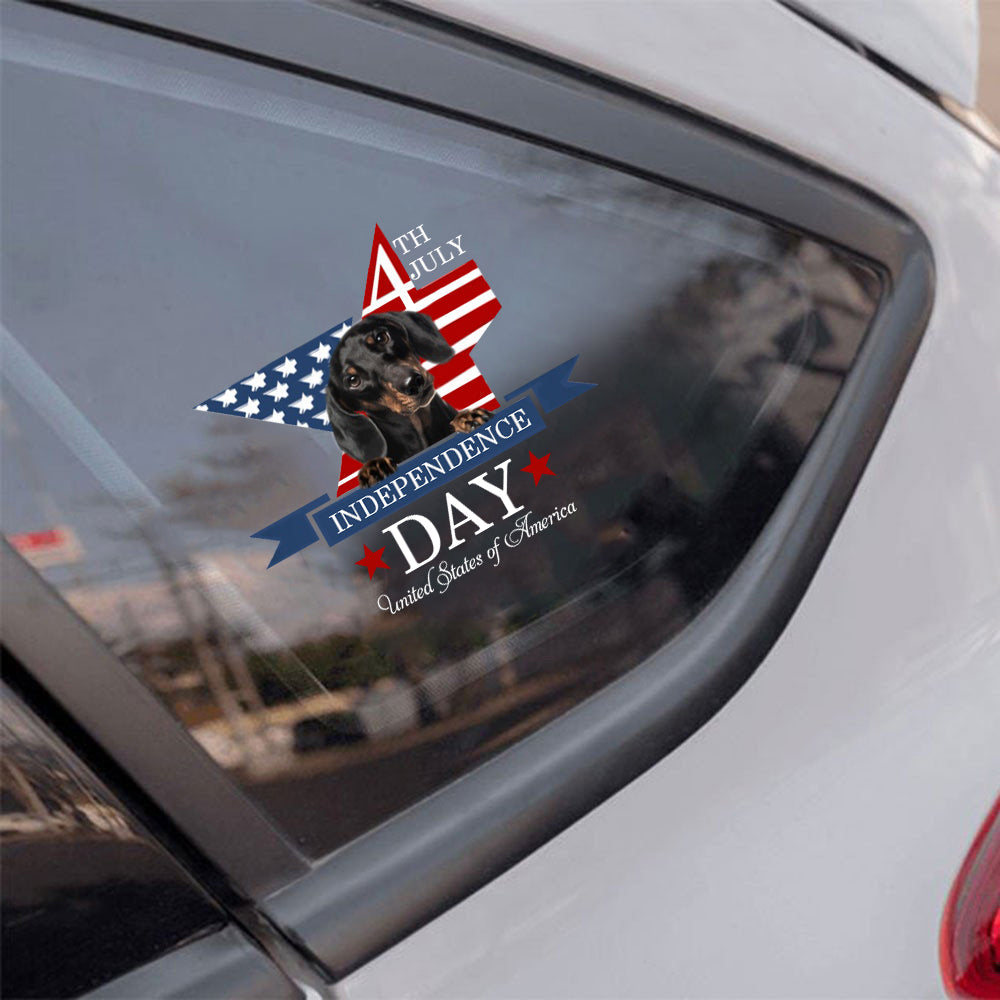 Black Dachshund-Independent Day2 Car Sticker