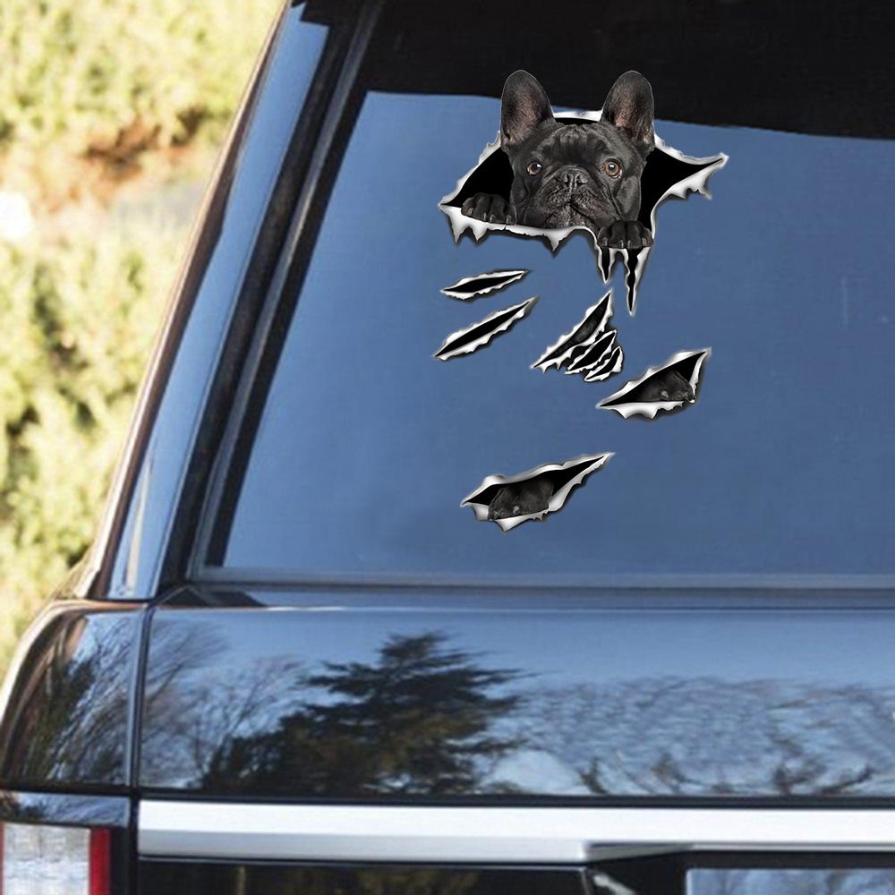 Black French Bulldog 2 Scratch Decal