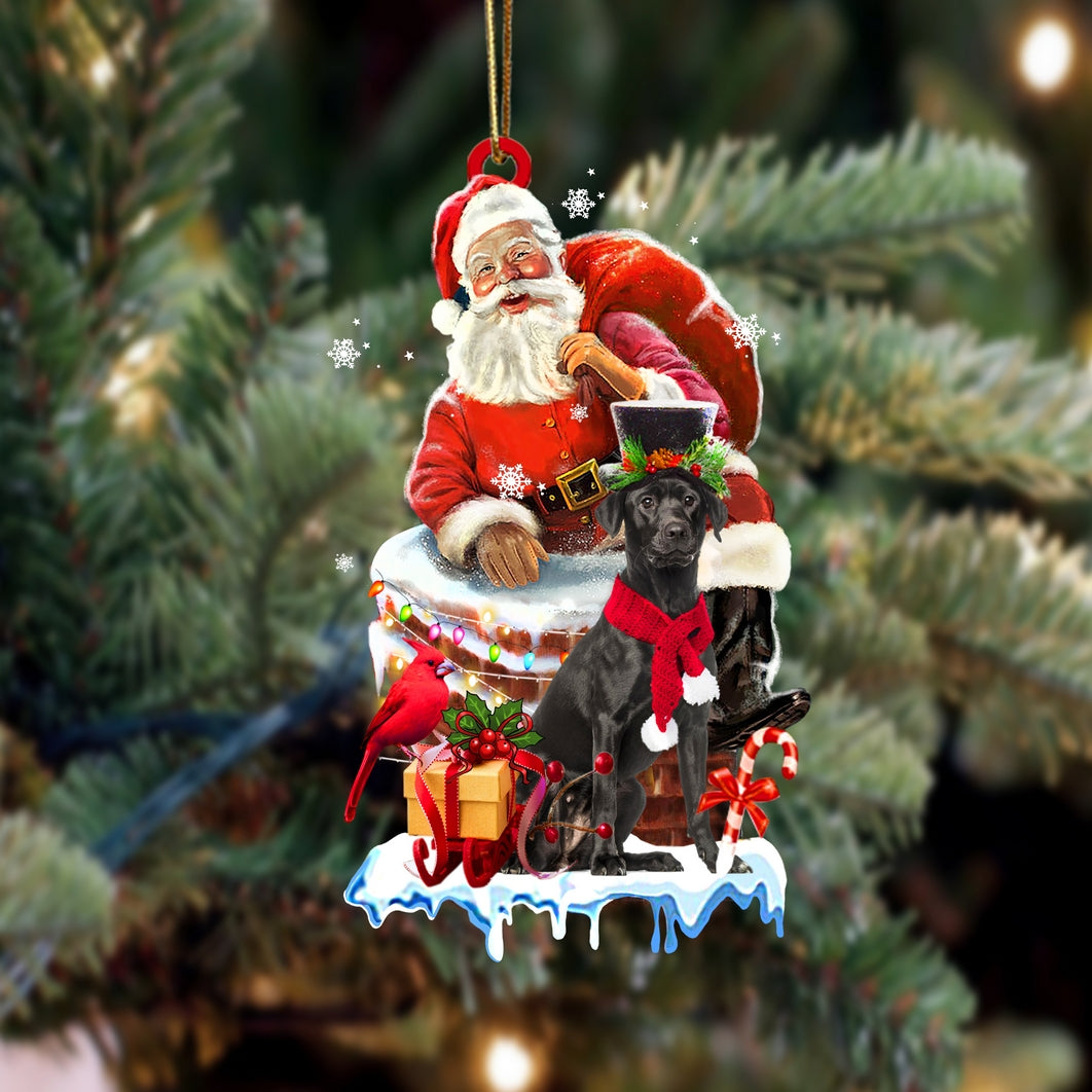 Black Labrador-Christmas Chimney Two Sided Ornament