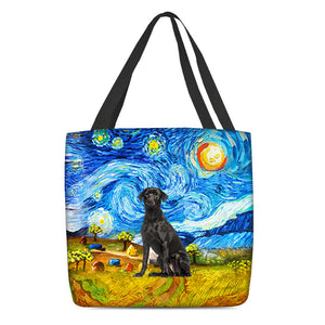 Black Labrador-Oil Painting-Cloth Tote Bag