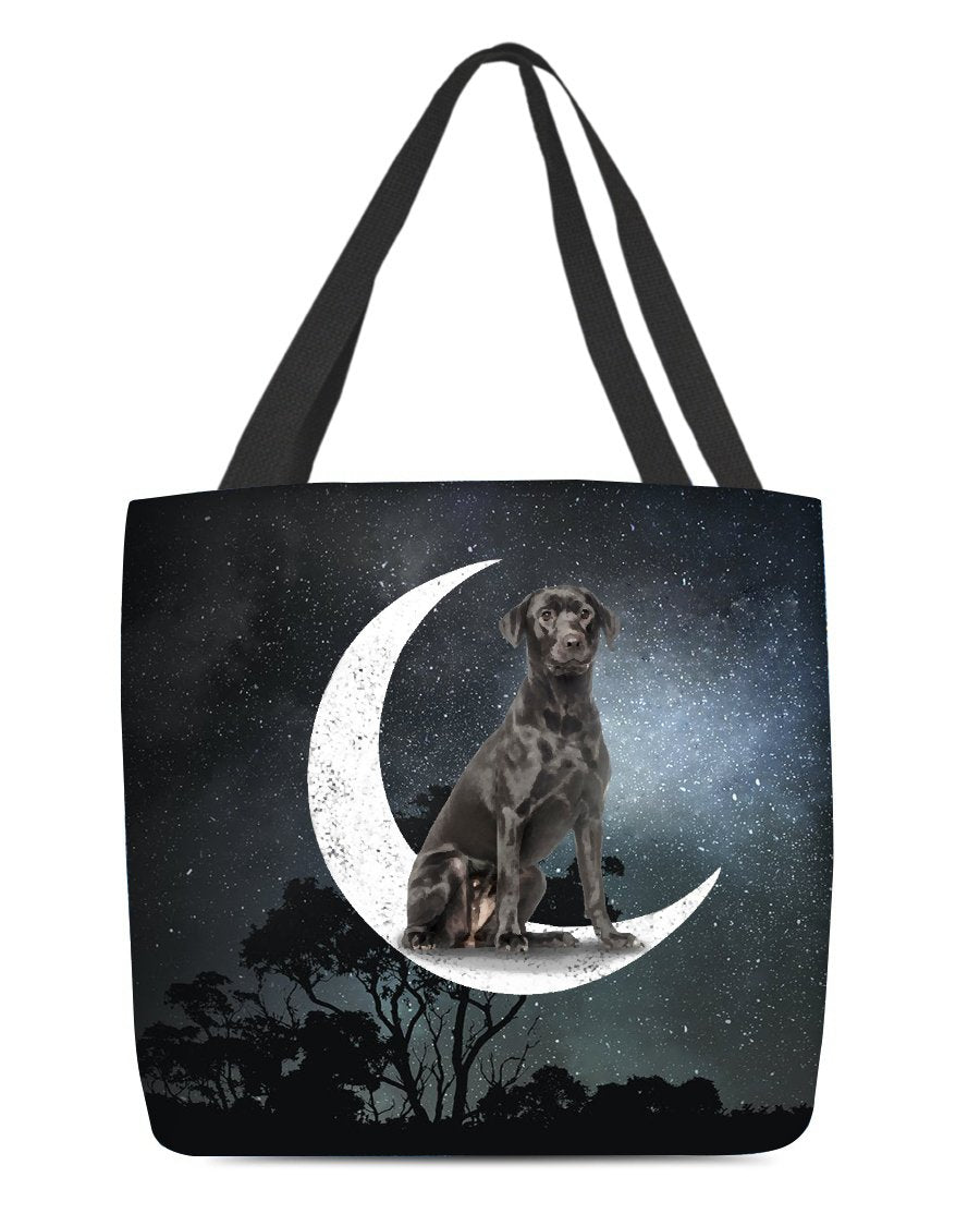 Black Labrador-Sit On The Moon-Cloth Tote Bag