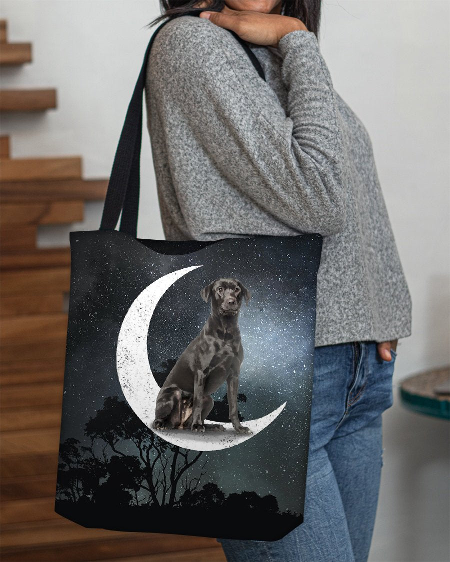 Black Labrador-Sit On The Moon-Cloth Tote Bag