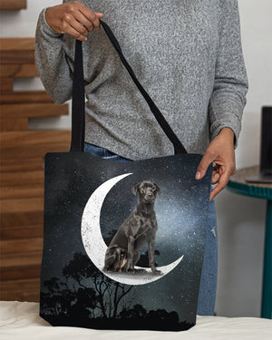 Black Labrador-Sit On The Moon-Cloth Tote Bag