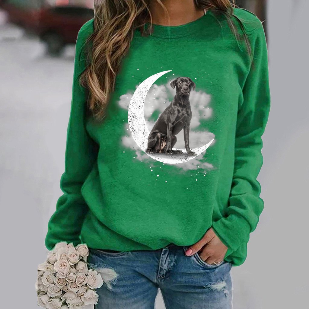 Black Labrador -Sit On The Moon- Premium Sweatshirt
