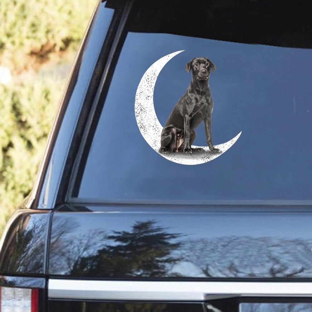 Black Labrador-Sit On The Moon Decal