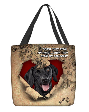 Black Labrador-Torn Cloth Tote Bag