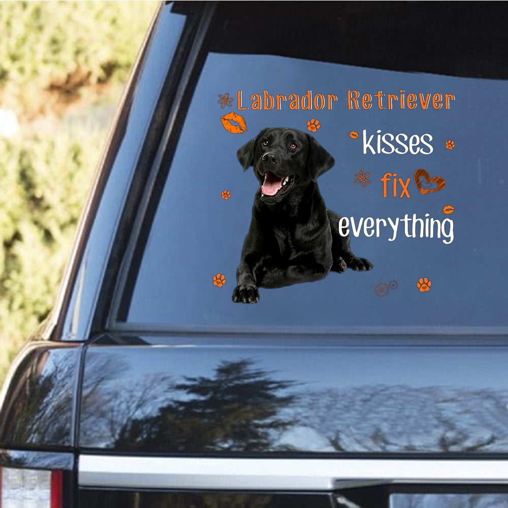 Black Labrador Retriever-Kiss Fix Everything Decal