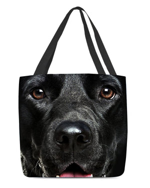 Black Labrador Retriever Face-Cloth Tote Bag