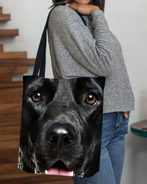 Black Labrador Retriever Face-Cloth Tote Bag