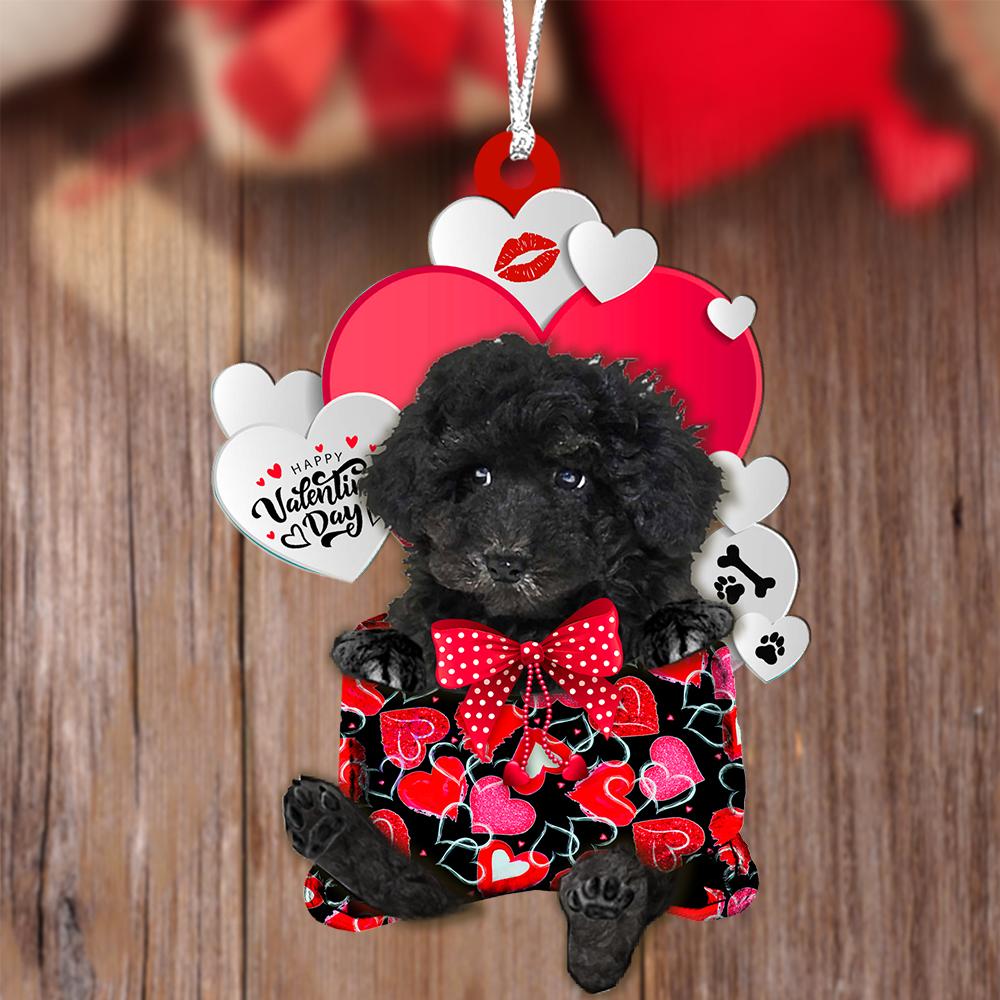 Black Maltipoo Valentine's Day Sleeping Bag-Two Sides Ornament