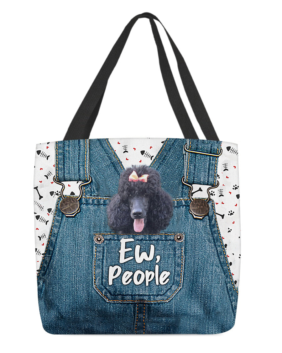 Black Poodle-EW people-Cloth Tote Bag