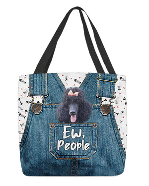 Black Poodle-EW people-Cloth Tote Bag