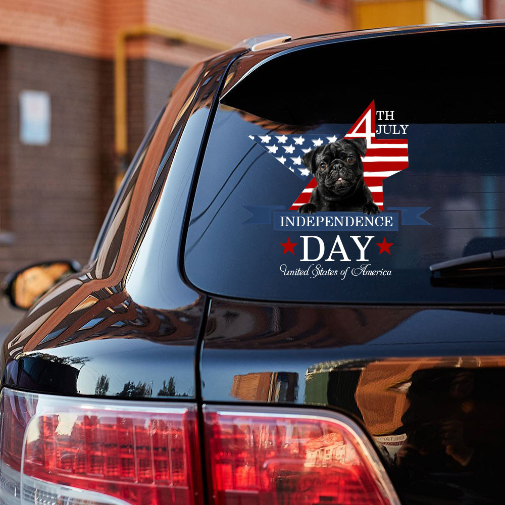 Black Pug-Independent Day2 Car Sticker