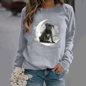 Black Pug -Sit On The Moon- Premium Sweatshirt