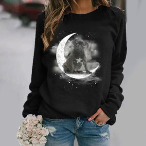 Black Pug -Sit On The Moon- Premium Sweatshirt