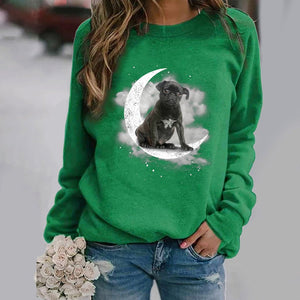 Black Pug -Sit On The Moon- Premium Sweatshirt