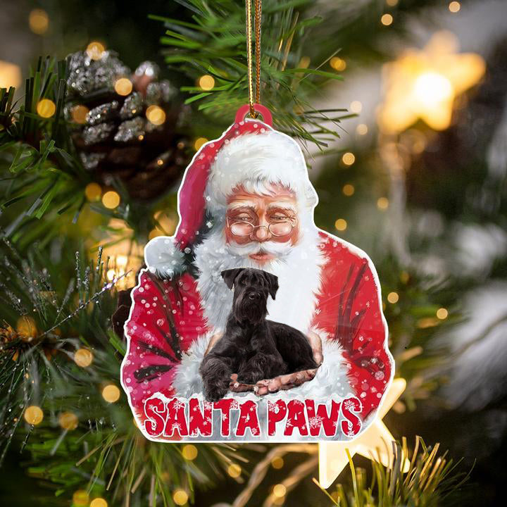 Black Schnauzer-Santa Paws-Two Sided Ornament