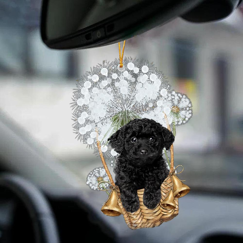 Black Toy Poodle-Dandelion-Two Sided Ornament