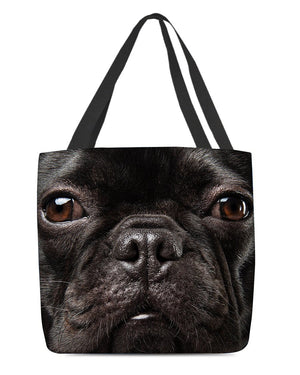 Blcak French Bulldog 2 Face-Cloth Tote Bag