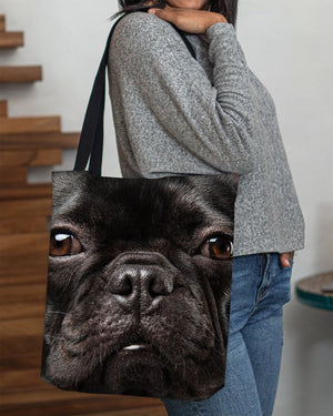 Blcak French Bulldog 2 Face-Cloth Tote Bag