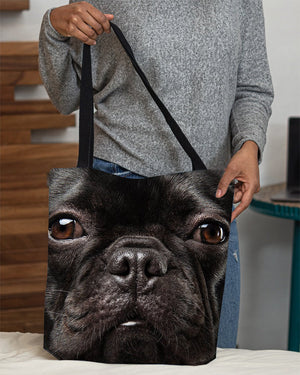 Blcak French Bulldog 2 Face-Cloth Tote Bag