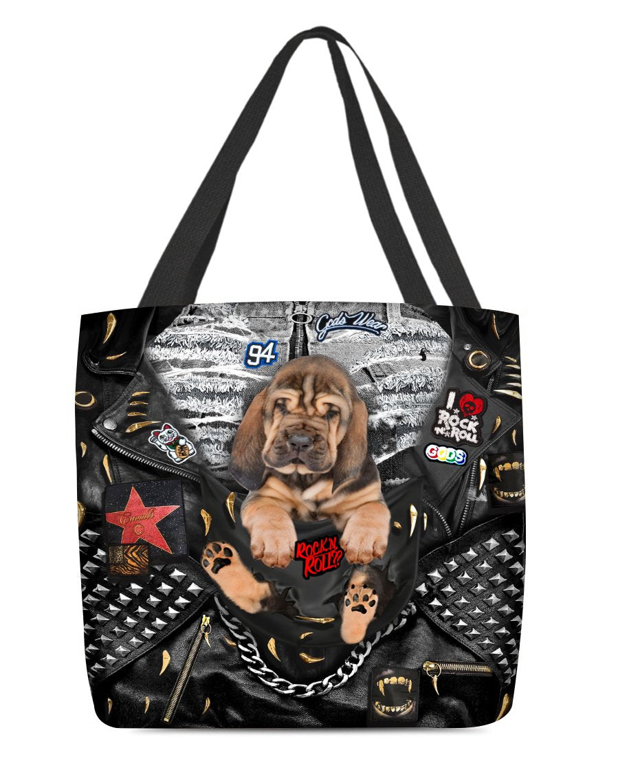 Bloodhound-Rock Dog-Cloth Tote Bag