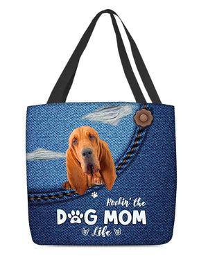 Bloodhound-Dog Mom Life-Cloth Tote Bag