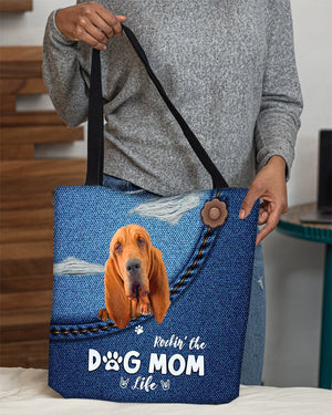 Bloodhound-Dog Mom Life-Cloth Tote Bag