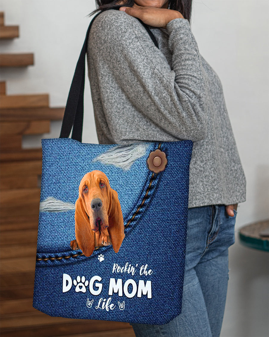 Bloodhound-Dog Mom Life-Cloth Tote Bag