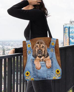 Bloodhound And Sunflower-Cloth Tote Bag