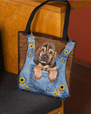 Bloodhound And Sunflower-Cloth Tote Bag