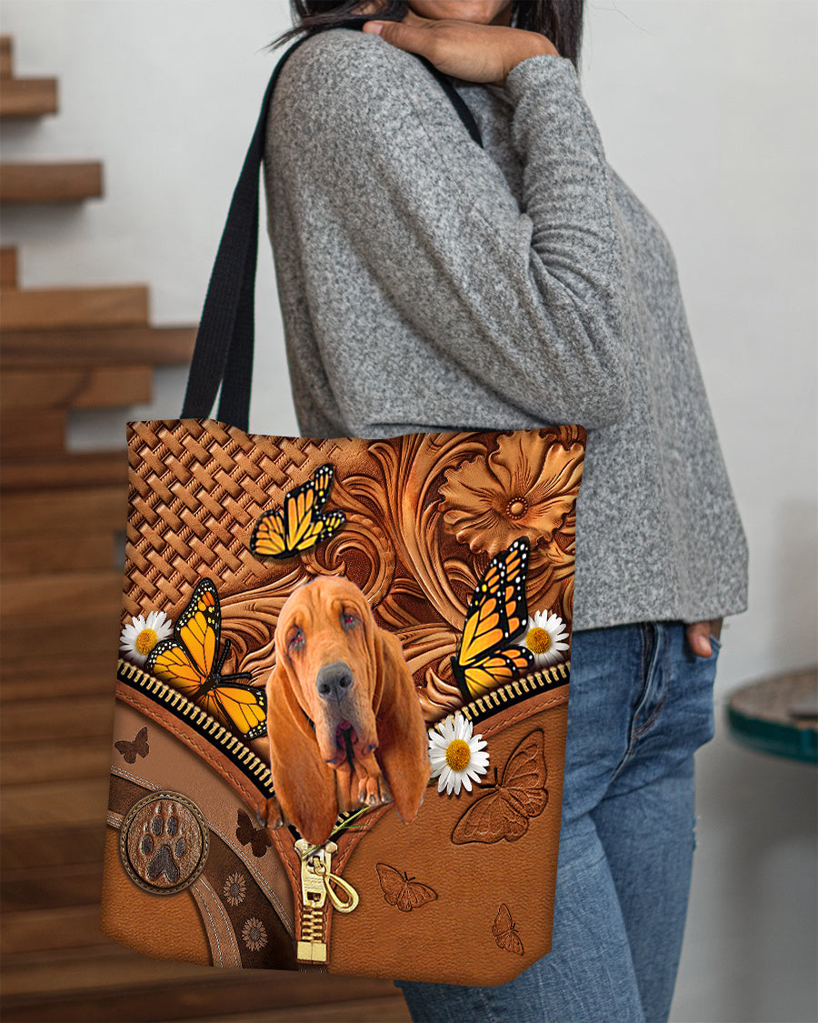 Bloodhound Butterfly Daisy Cloth Tote Bag