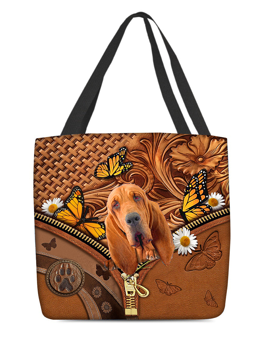 Bloodhound Butterfly Daisy Cloth Tote Bag