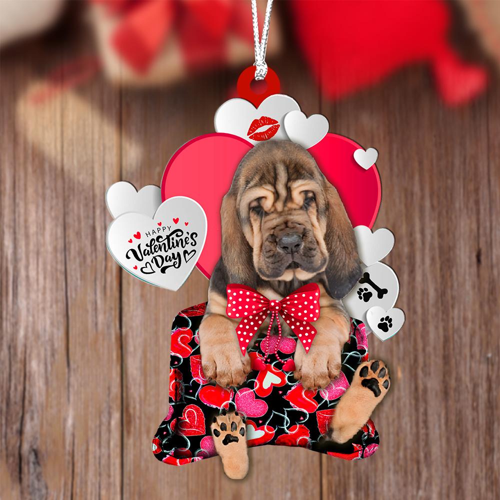 Bloodhound Valentine's Day Sleeping Bag-Two Sides Ornament