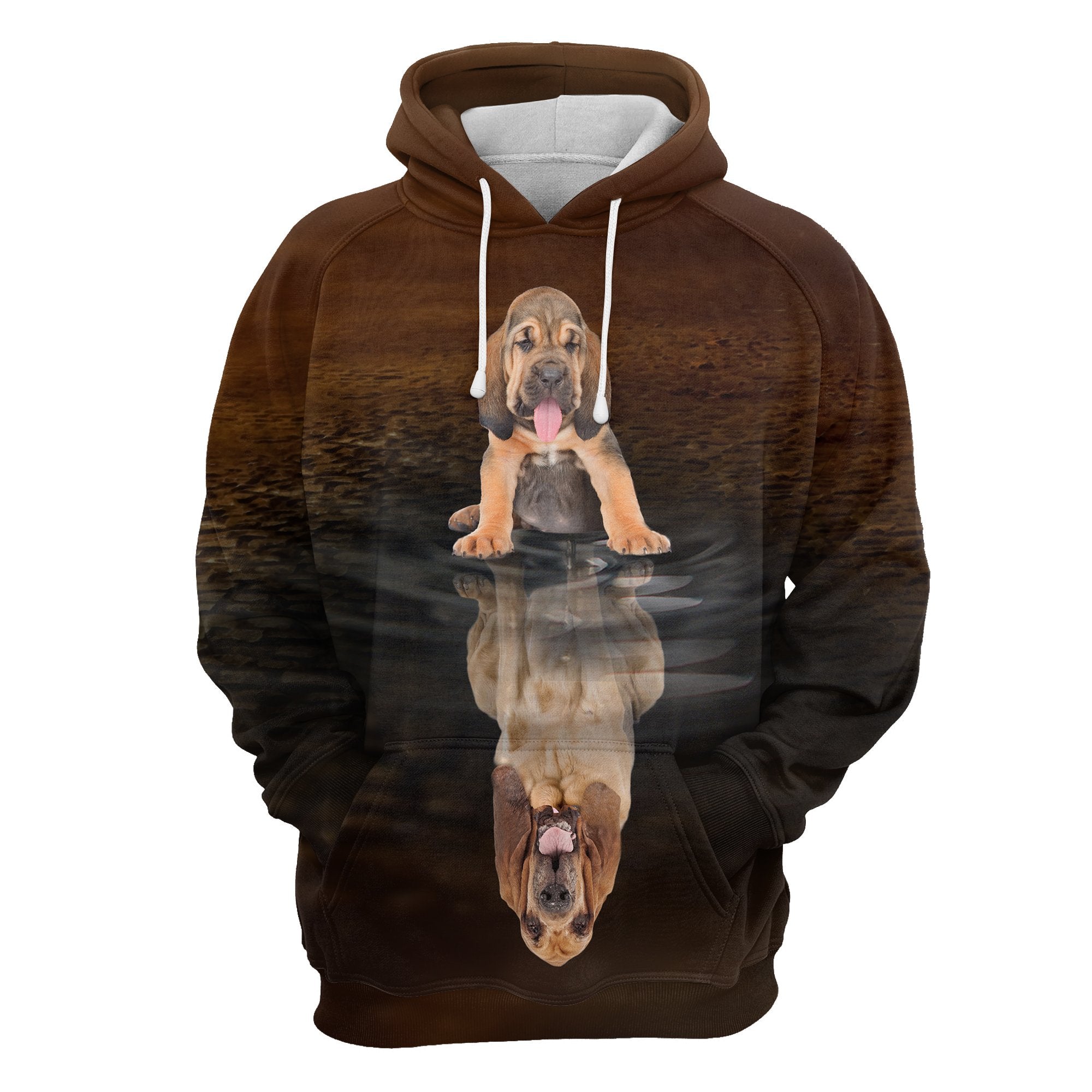 Cute Bloodhound Reflection All Over Hoodie