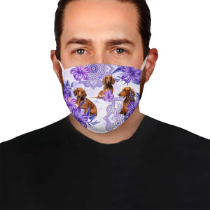 Premium Purple Floral Dachshund EZ09 0605 Face Mask