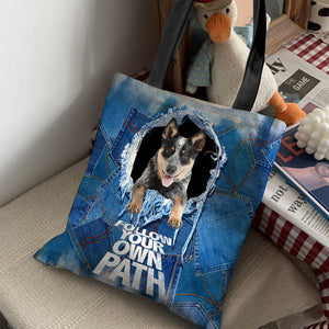 Blue Heeler-Follow Your Own Path-Cloth Tote Bag