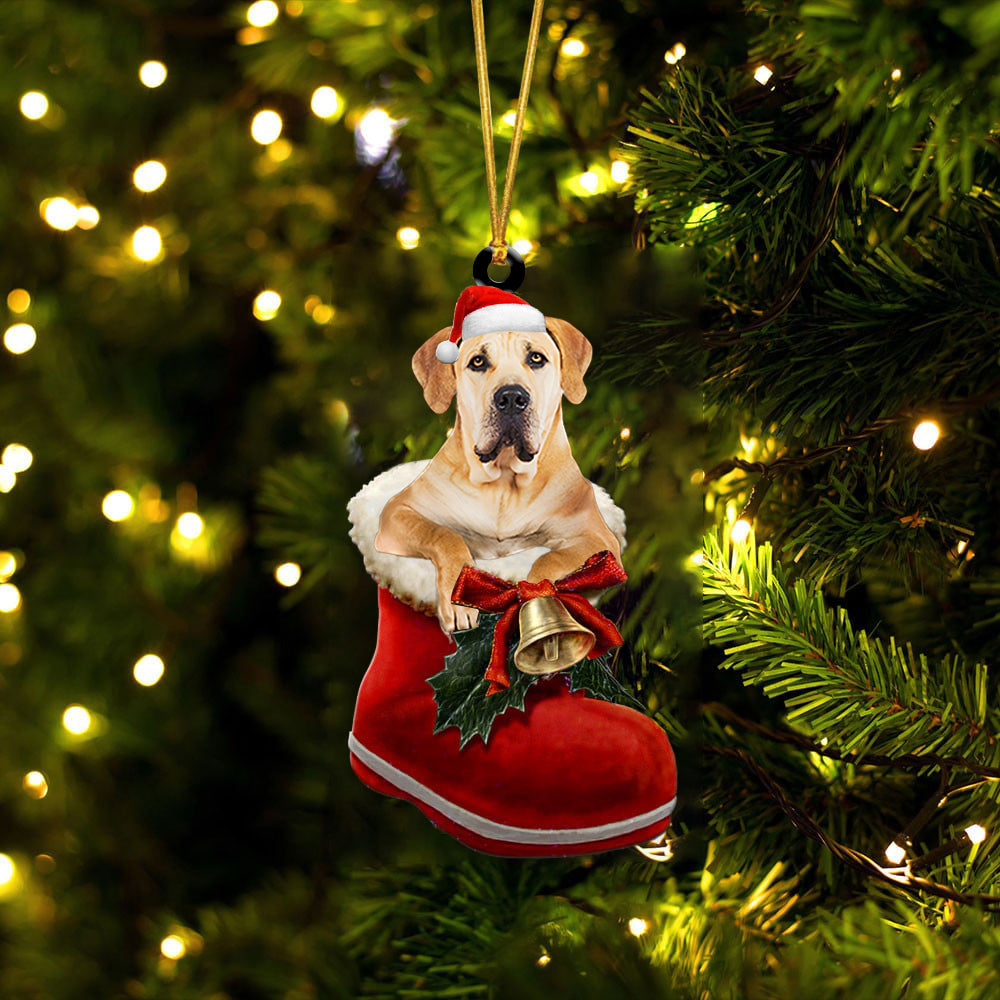 Boerboel 2-1-In Santa Boot Christmas-Two Sided Ornament