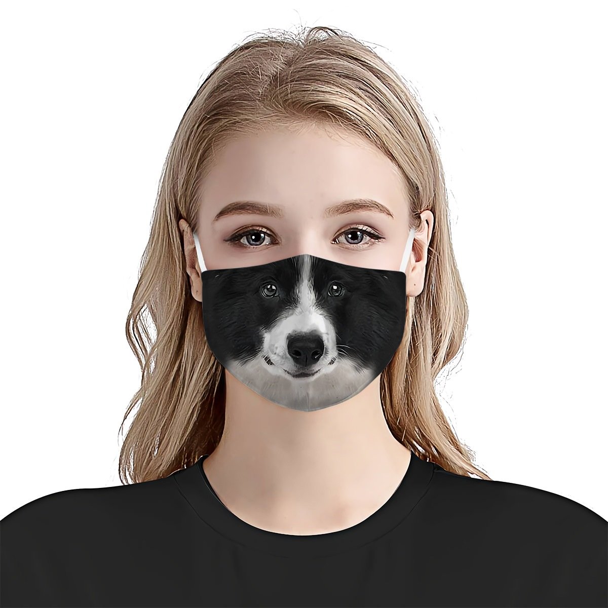 Border Collie Dog EZ08 1304 Face Mask
