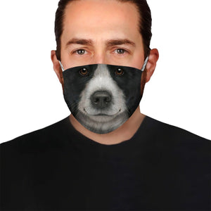 Border Collie Face EZ06 1504 Face Mask