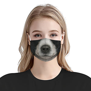 Border Collie Face EZ06 1504 V2 Face Mask