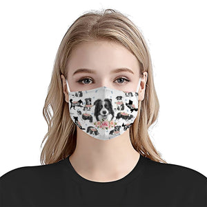 Border Collie Floral Vintage EZ07 2606 Face Mask