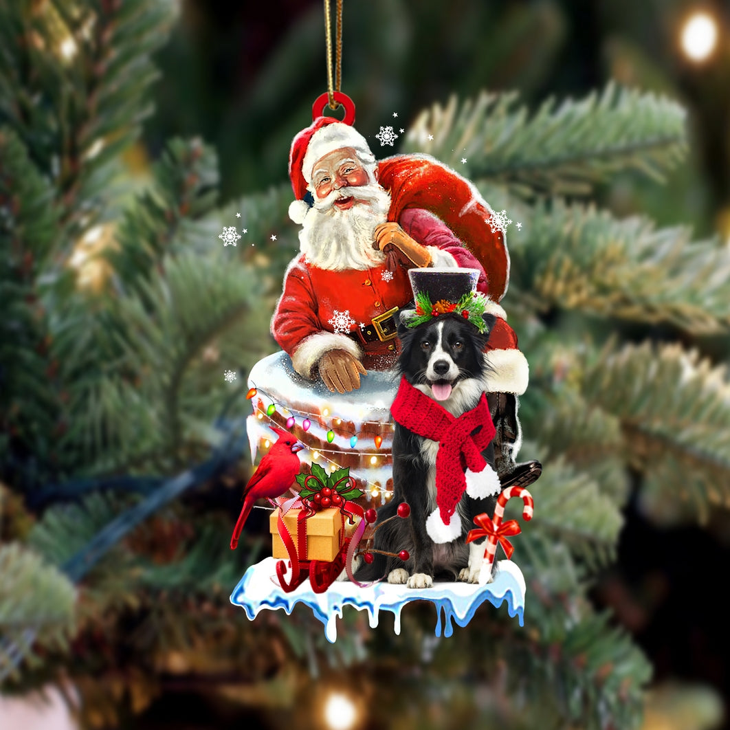 Border Collie-Christmas Chimney Two Sided Ornament