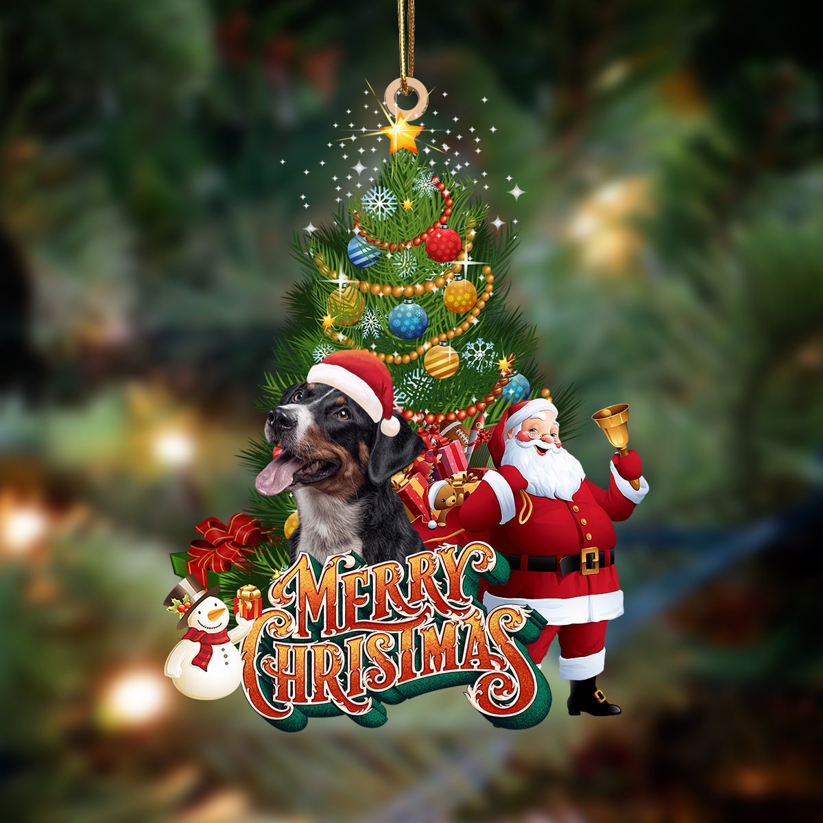 Border Collie-Christmas Tree&Dog Hanging Ornament