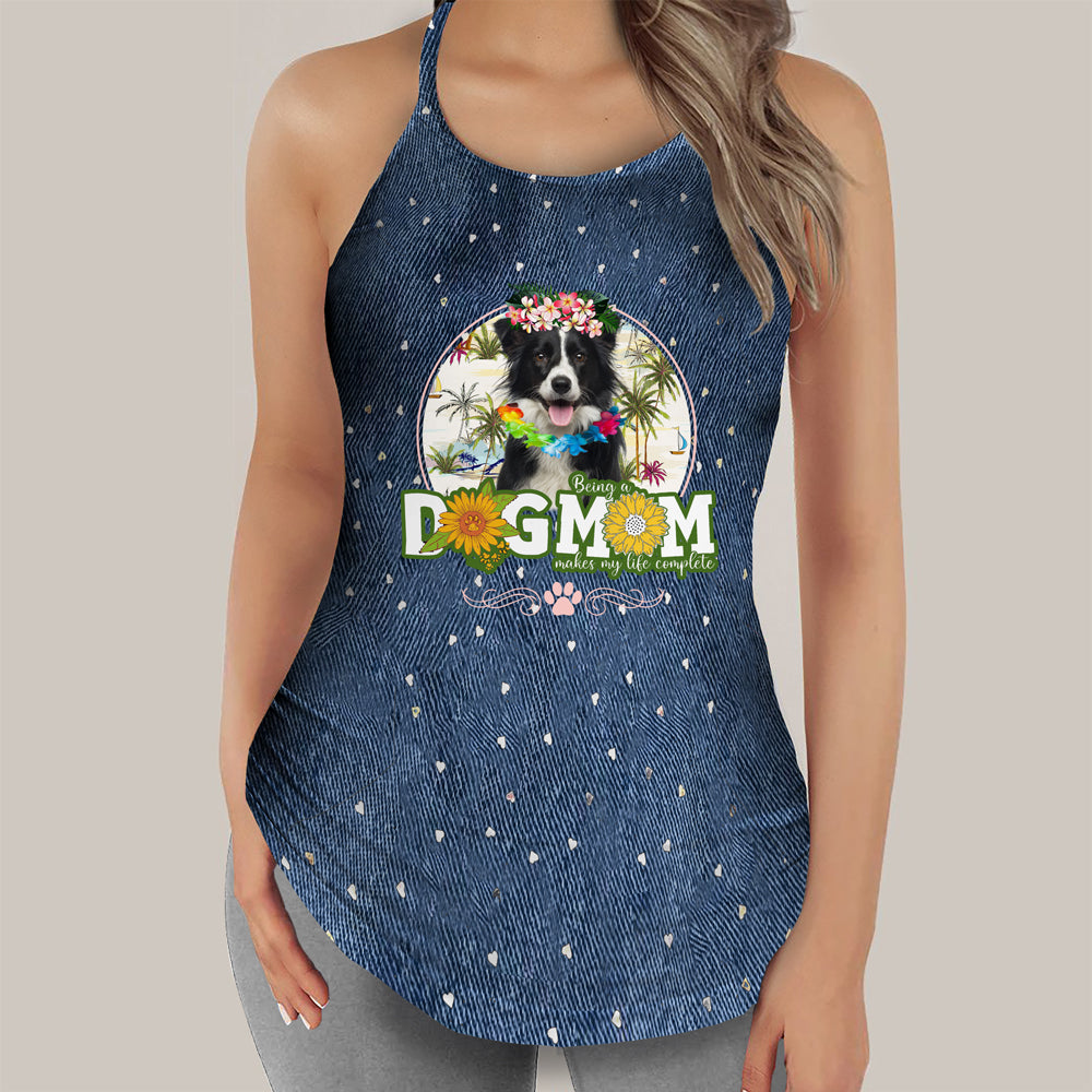 Border Collie-Hawaii beach Dog Mom Tank Top