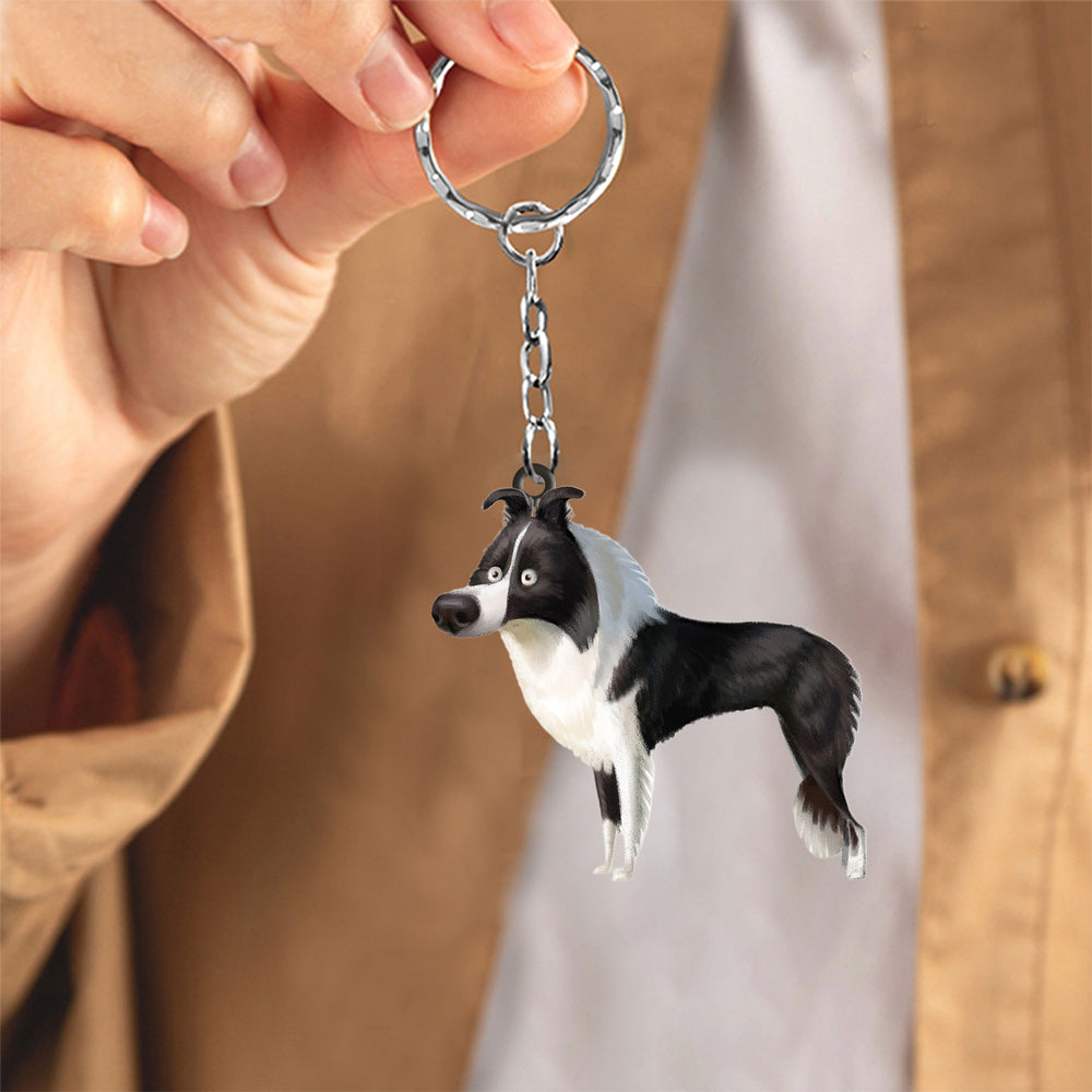 Border Collie-Look at me flat Acrylic Keychain