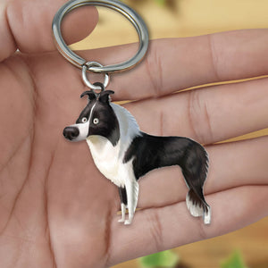 Border Collie-Look at me flat Acrylic Keychain